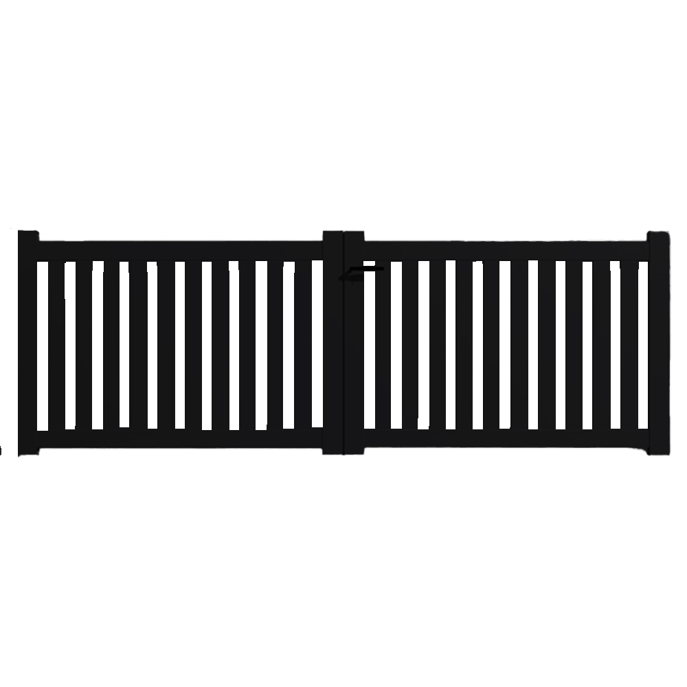 Portail Packit - Portail alu battant ajouré en kit dim. L.3000 (entre piliers) X H.1200 mm  Noir (RAL 9005)