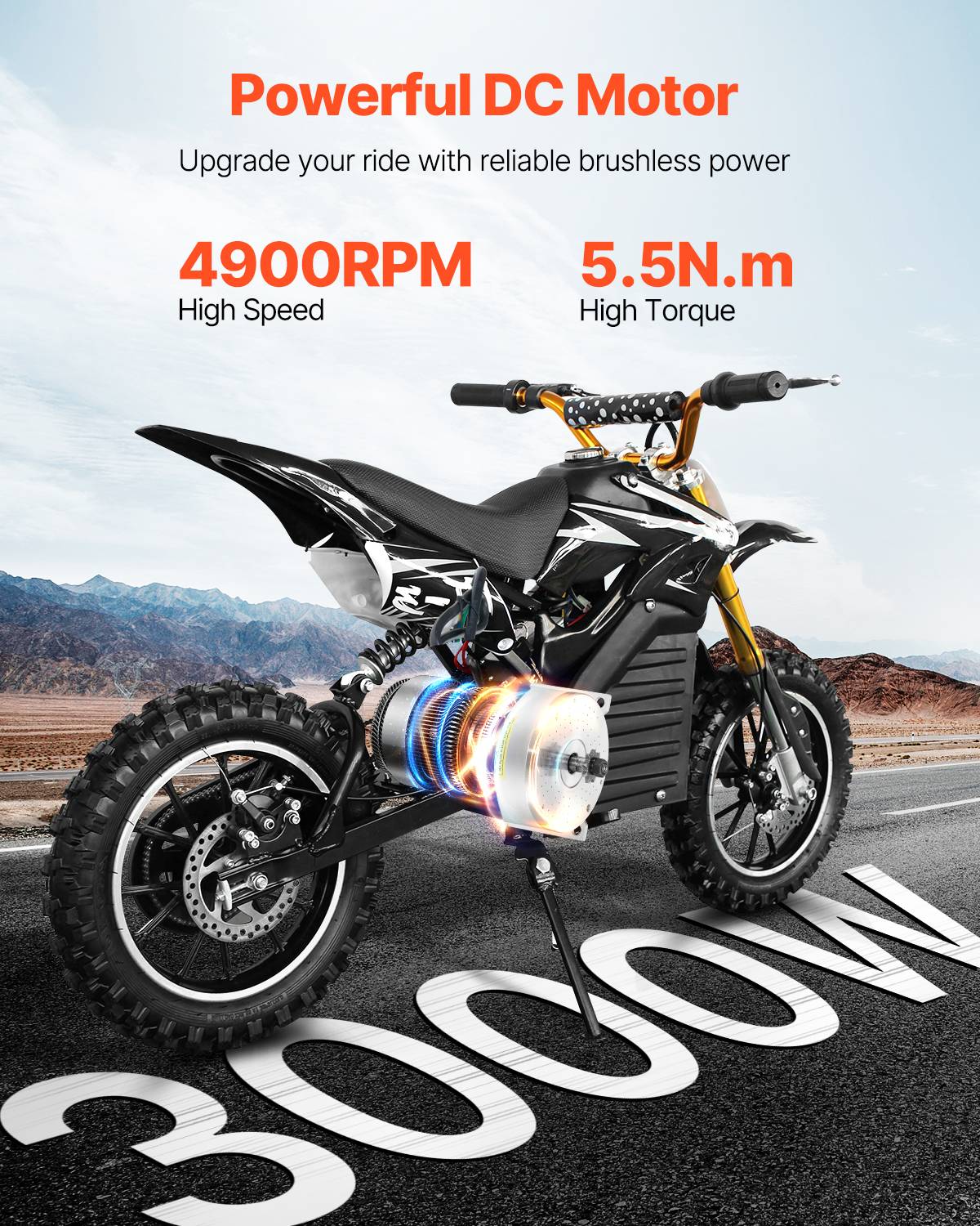 VEVOR Kit moteur électrique sans balais 3000 W, 72 V 4900 tr/min, contrôleur. - Image 2