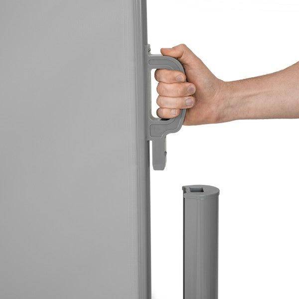 Helloshop26 - Auvent store latéral brise-vue abri soleil aluminium rétractable 180 x 300 cm gris - Imagen 4