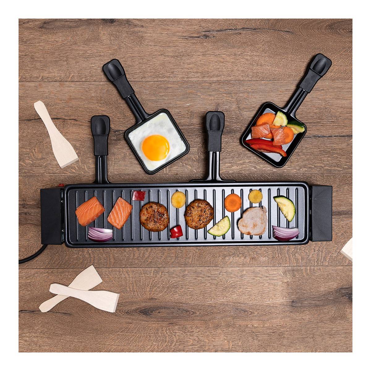 Alpina - Appareil à raclette 4 personnes 800W Revêtement Anti-adhésif Poelons et spatules ALPINA - Imagen 3