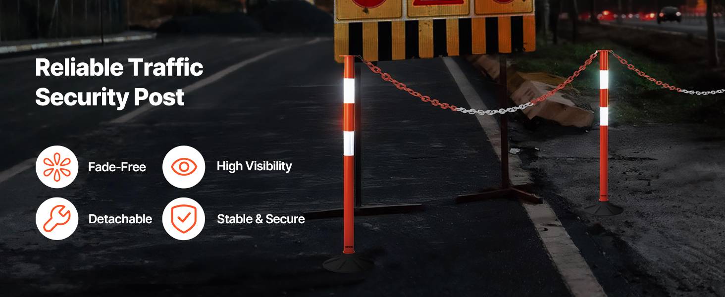 Vevor - VEVOR Poteau de Signalisation Balise de Délimitation 2PCs 87,1 cm Base Lestée - Image 9