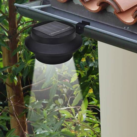 Lampe d'extérieur - Lampe de jardins solaires à LED pour clôture 12 pcs Noir - Image 2
