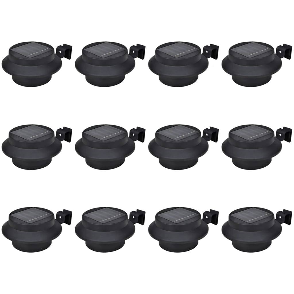 Lampe d'extérieur - Lampe de jardins solaires à LED pour clôture 12 pcs Noir