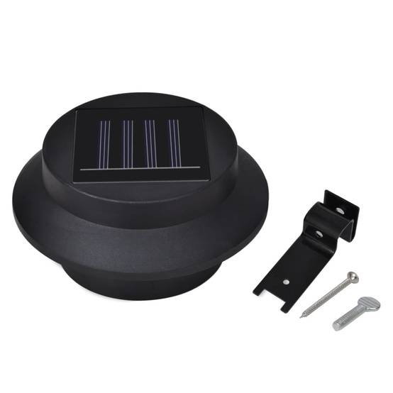 Lampe d'extérieur - Lampe de jardins solaires à LED pour clôture 12 pcs Noir - Image 8