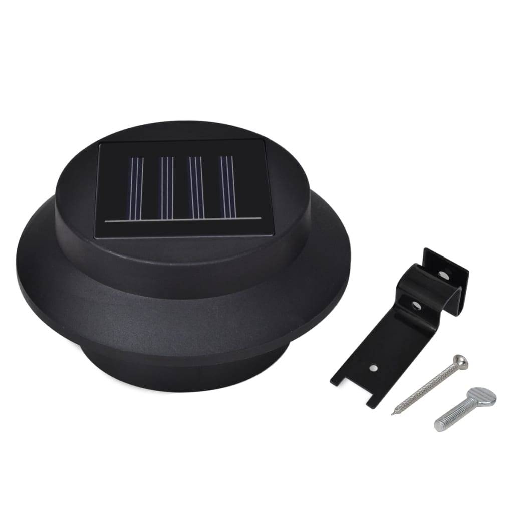 Lampe d'extérieur - Lampe de jardins solaires à LED pour clôture 12 pcs Noir - Image 8
