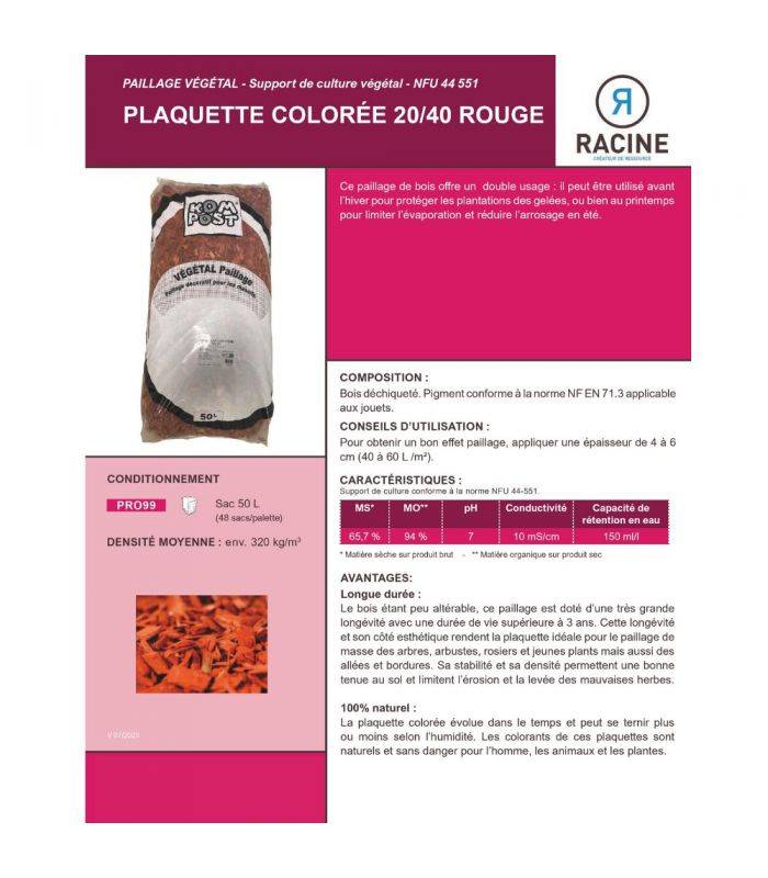 Paillage plaquette colorée 20/40mm, Rouge, 24 sacs 50l - PRO99-24x50 - Image 4