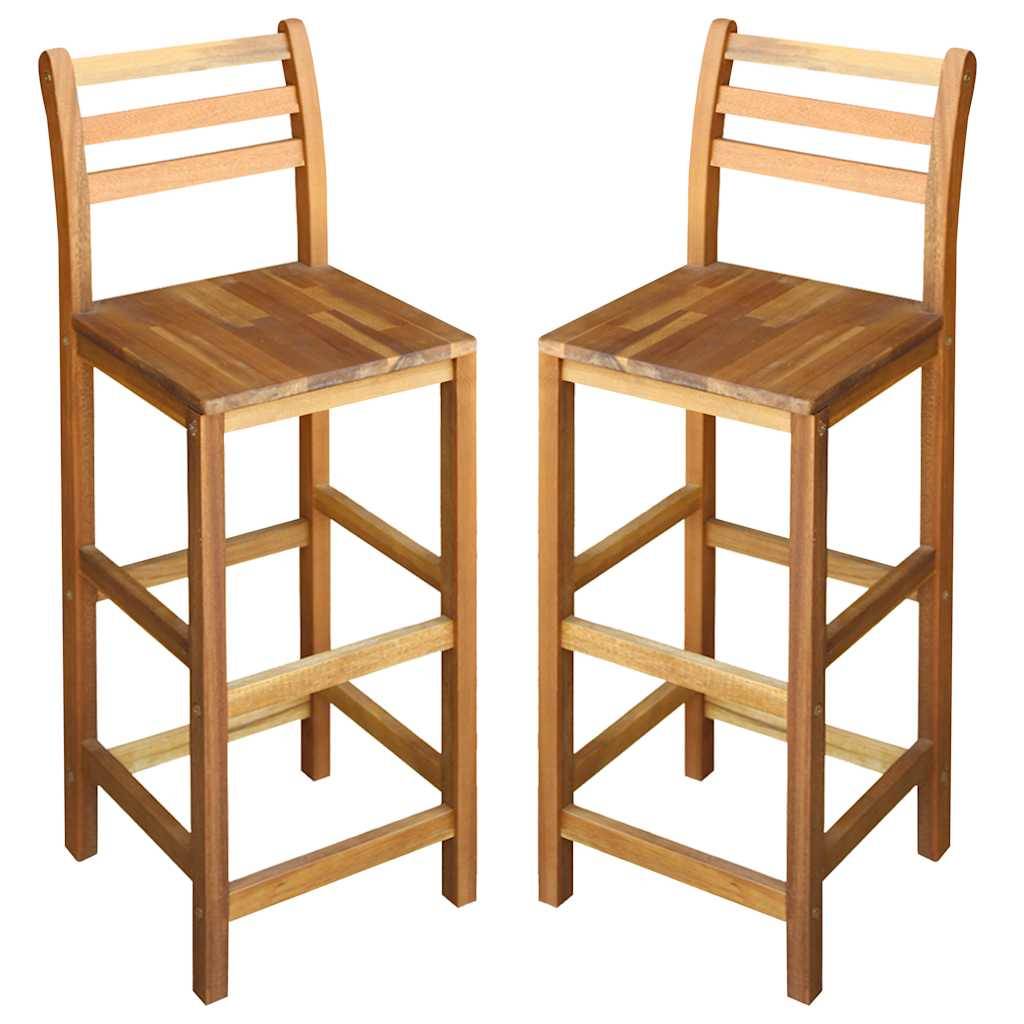 Vidaxl - Tabourets de bar lot de 2 bois d'acacia massif vidaXL 44130 - Image 2