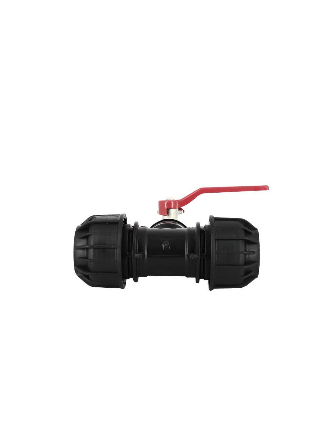 Kit couplage cuve - Raccord Té 32 mm + Vanne 1/4 de tour - Imagen 3