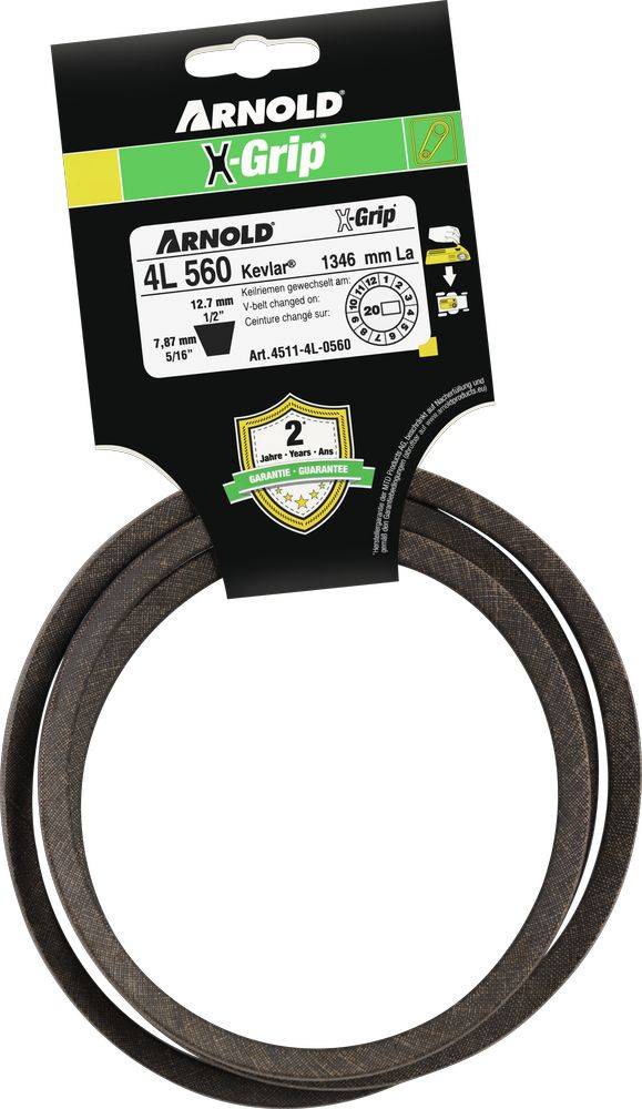 Arnold - Courroie trapézoïdale X-Grip V de type 4L560 Arnold - Imagen 1