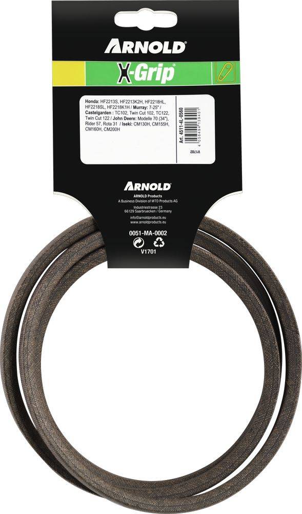 Arnold - Courroie trapézoïdale X-Grip V de type 4L560 Arnold - Imagen 4