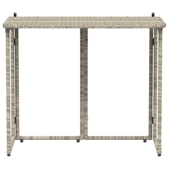 Table de jardin pliante gris clair 90 x 51 x 75 cm polyrotin - PANGIVO - Image 4