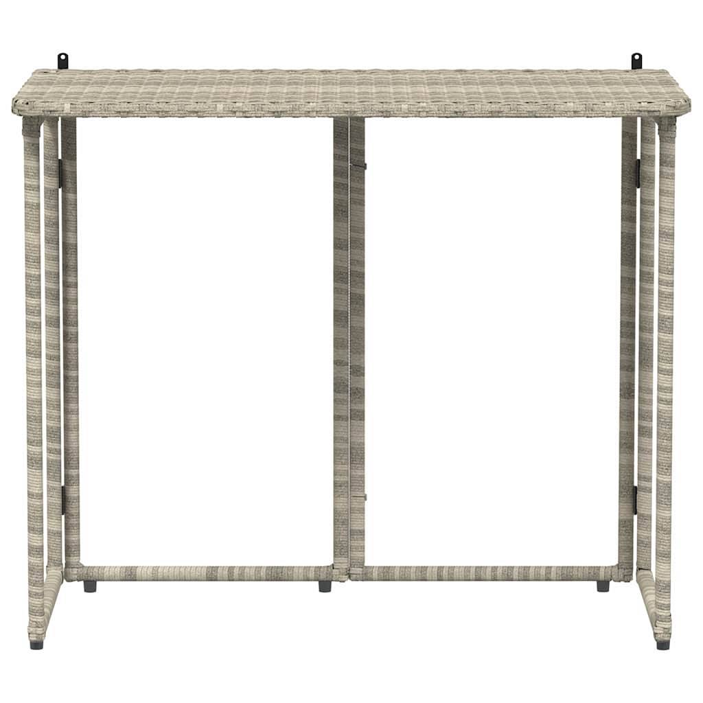 Table de jardin pliante gris clair 90 x 51 x 75 cm polyrotin - PANGIVO - Image 4