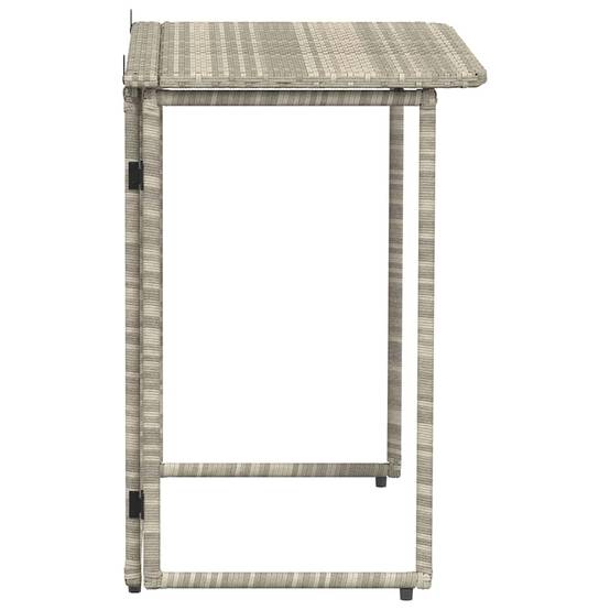 Table de jardin pliante gris clair 90 x 51 x 75 cm polyrotin - PANGIVO - Image 5