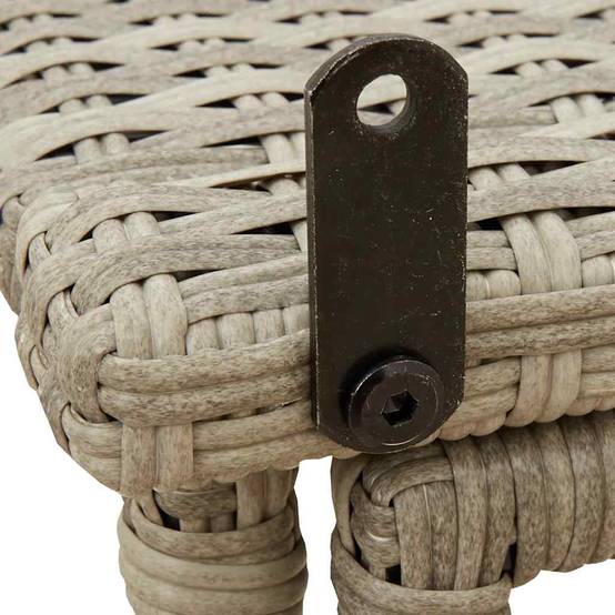Table de jardin pliante gris clair 90 x 51 x 75 cm polyrotin - PANGIVO - Image 8