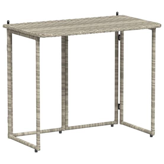 Table de jardin pliante gris clair 90 x 51 x 75 cm polyrotin - PANGIVO - Image 2