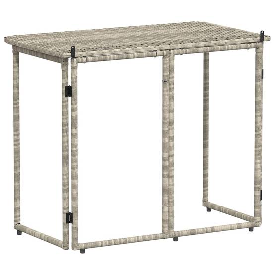 Table de jardin pliante gris clair 90 x 51 x 75 cm polyrotin - PANGIVO - Image 6