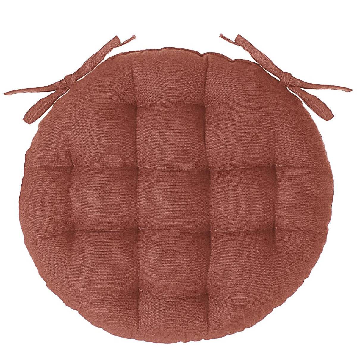 Lot de 2 Galettes de chaise en Coton Terracotta D 38 cm - Imagen 3