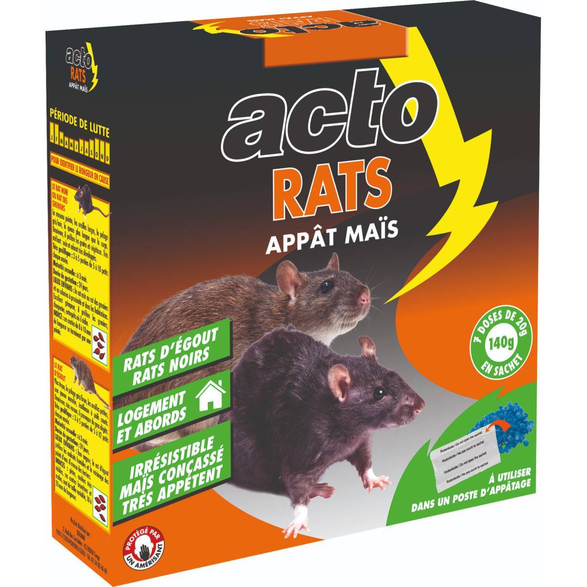 Acto - ACTO RATS Appât maïs - 7 sachets de 20grs - Image 1