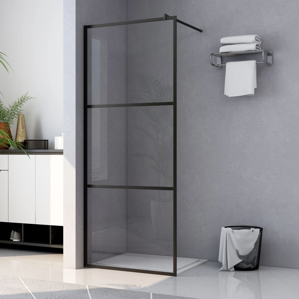Vidaxl - Paroi de douche à l'italienne à verre ESG Noir 90x195 cm - vidaXL - Imagen 2