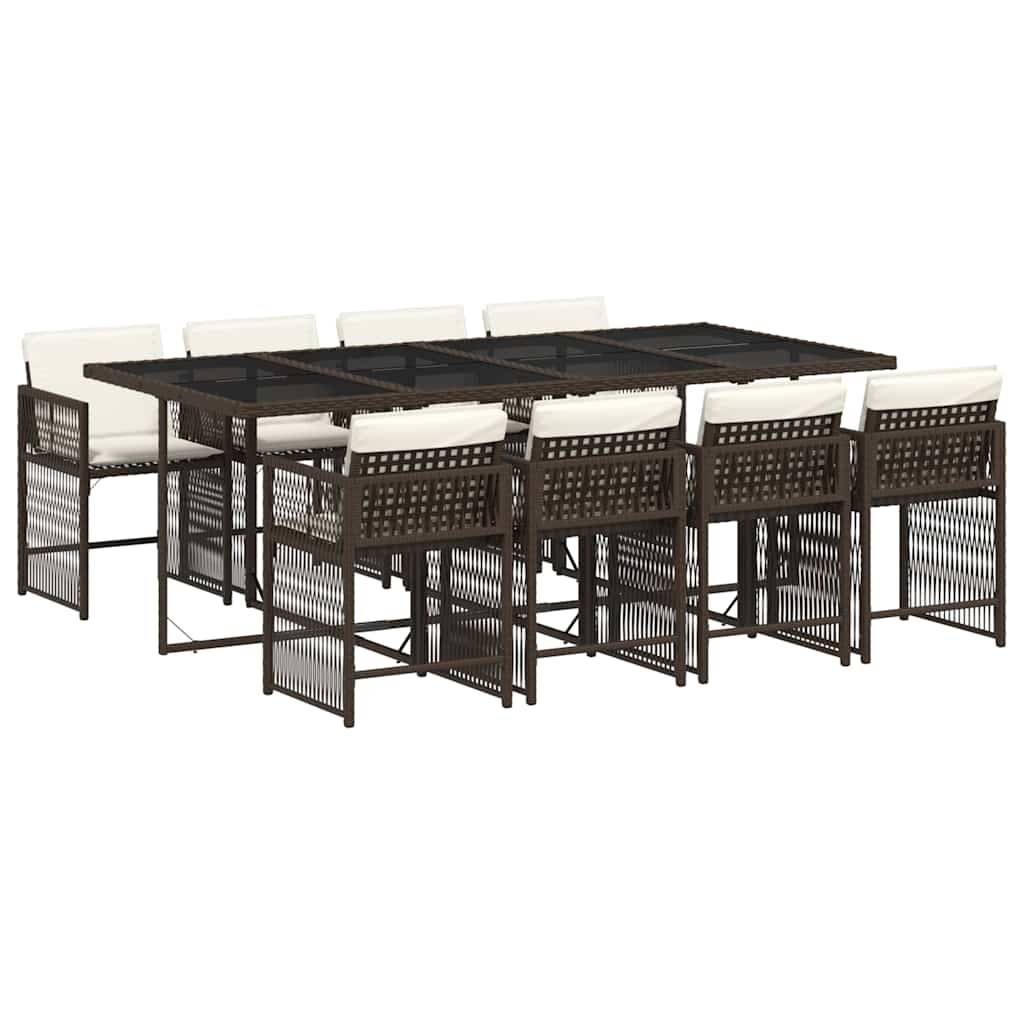 ComfortXL - Salon de Jardin Encastrable 8 Personnes Résine Tressée Marron avec Table 220cm et Coussins – ComfortXL Outdoor Living - Image 2