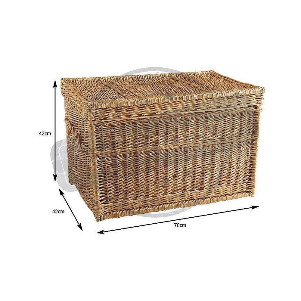 Aubry Gaspard - Malle de rangement en osier buff 70 x 42 x 42 cm - Imagen 2