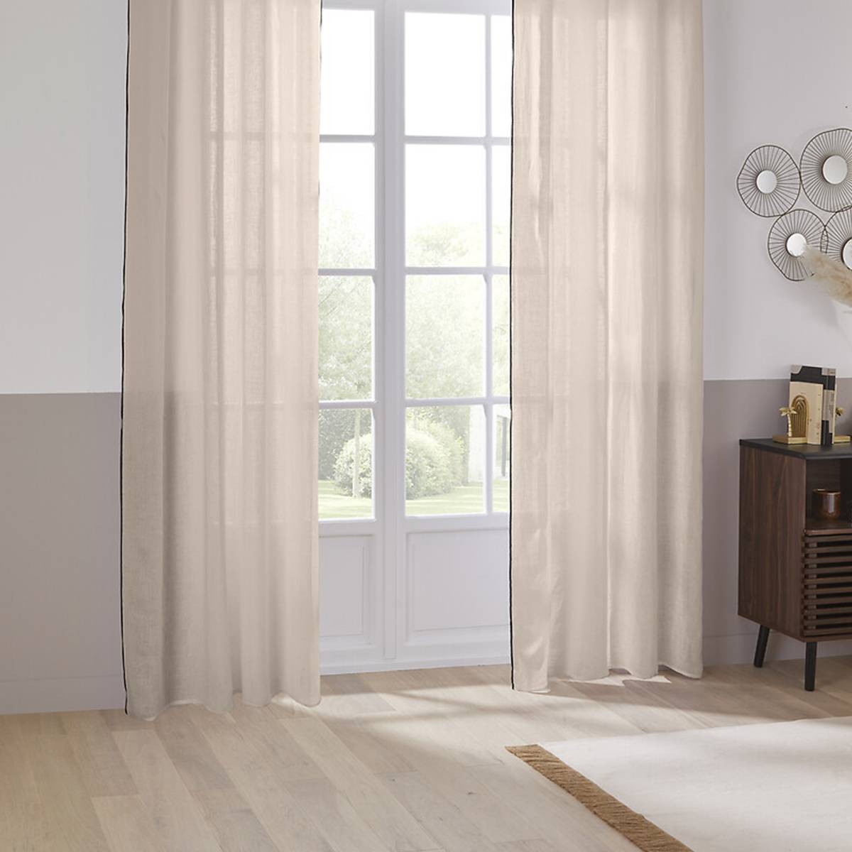 Atmosphera - Rideau "Linah" beige 130x260cm - Atmosphera Créateur d'intérieur - Imagen 1