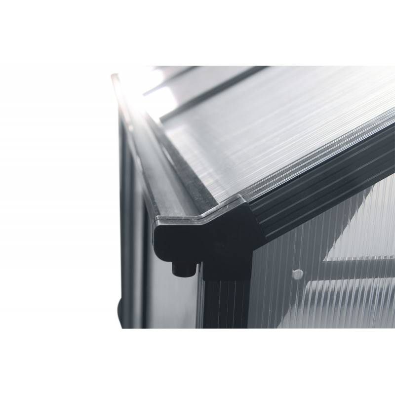 Serre de jardin 13,2m² polycarbonate anthracite avec embase aluminium Green Protect - Image 5