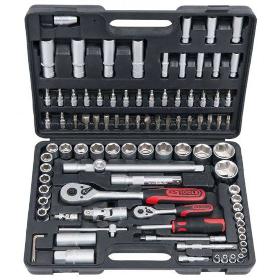Coffret de douilles et accessoires F6 1/4''-1/2'' 6 pans 94 pièces - KS TOOLS - 911.0694 - Image 1