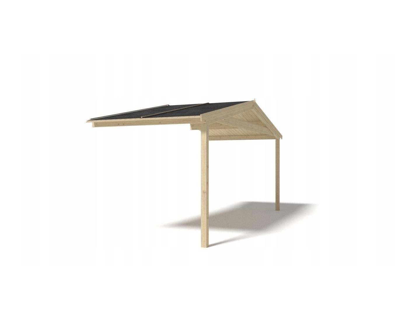 Altanka - Avant-toit en bois 5x2m pour le chalet de jardin 5m, couleur naturel - DOM600 - ALTANKA - Imagen 2