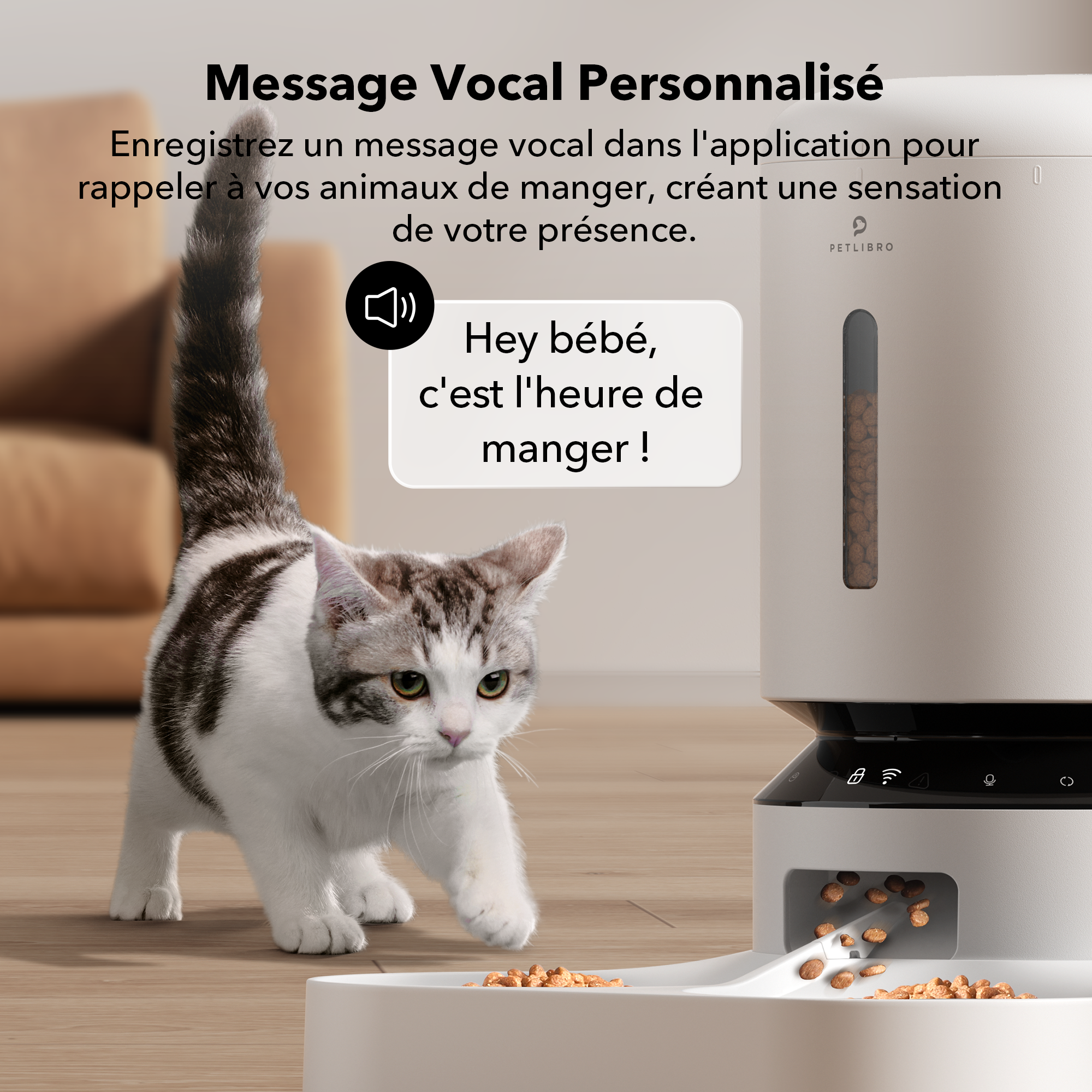 Petlibro Granary Distributeur de croquettes automatique WiFi double, Blanc - Image 4