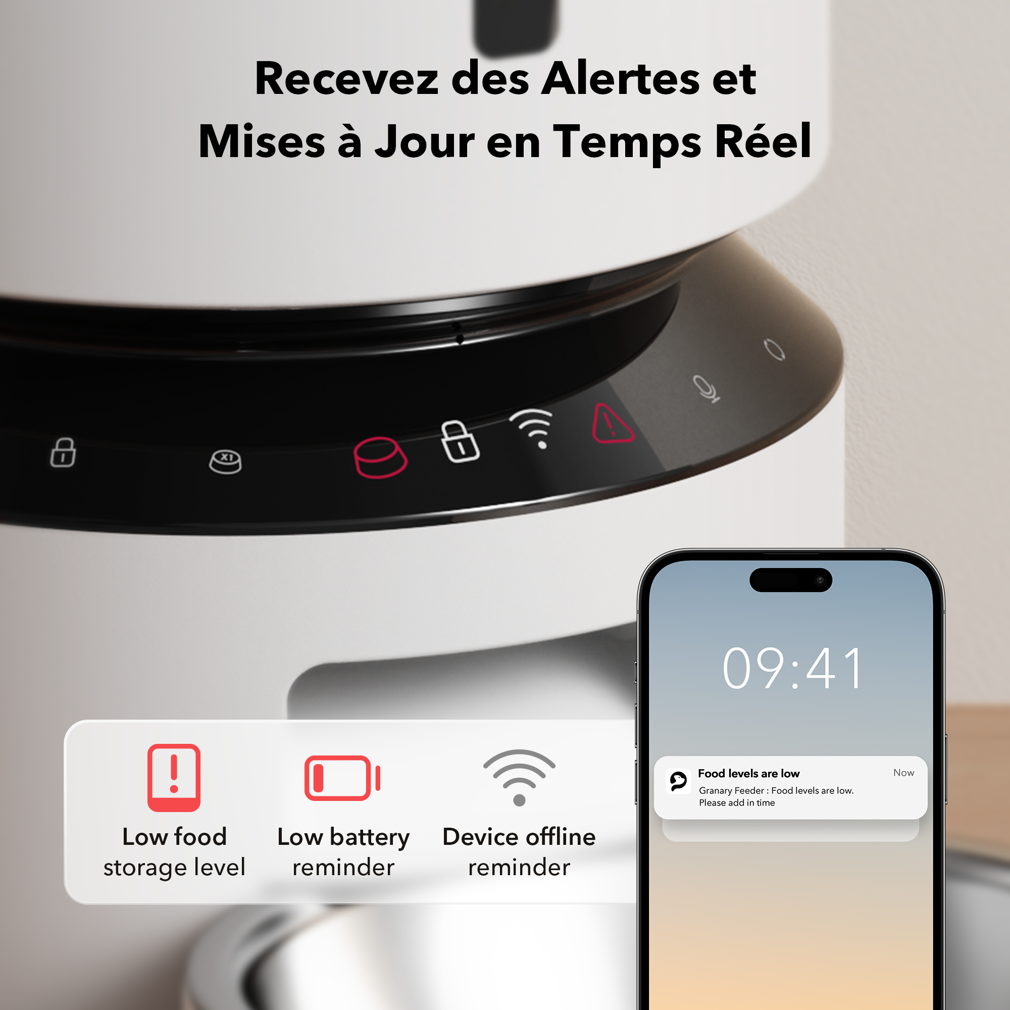 Petlibro Granary Distributeur de croquettes automatique WiFi double, Blanc - Image 5