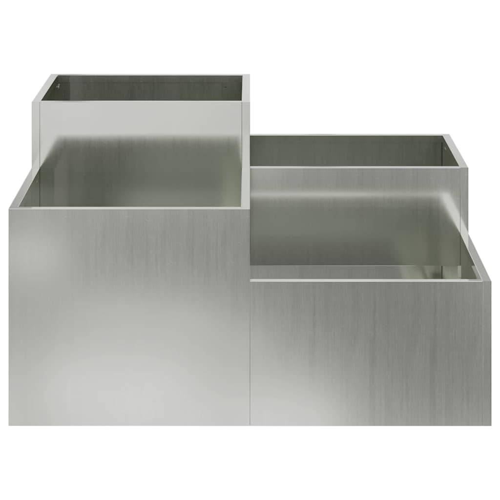 Cache-pot | Bac à fleurs de jardin Argent 100 x 100 x 48 cm Acier galvanisé - Image 7