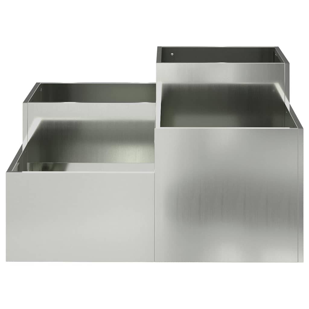 Cache-pot | Bac à fleurs de jardin Argent 100 x 100 x 48 cm Acier galvanisé - Image 6