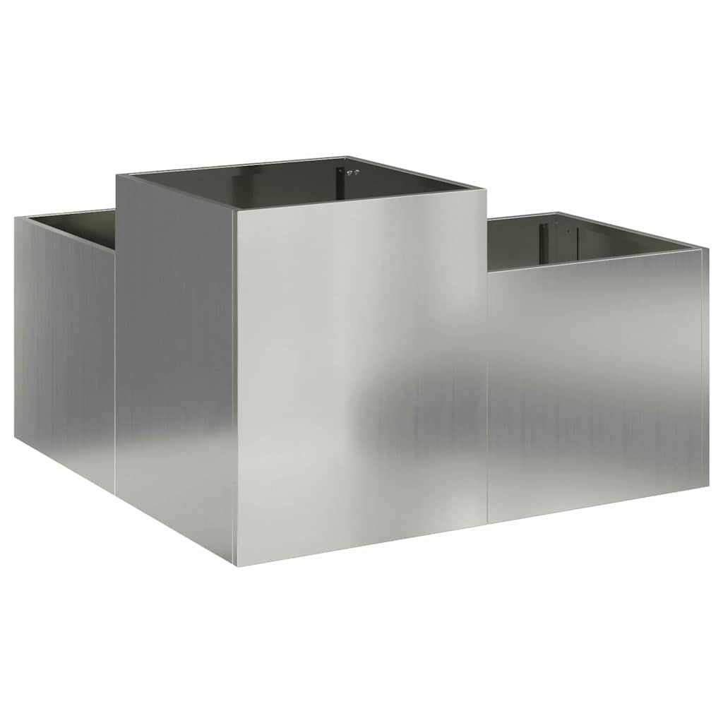 Cache-pot | Bac à fleurs de jardin Argent 100 x 100 x 48 cm Acier galvanisé - Image 5