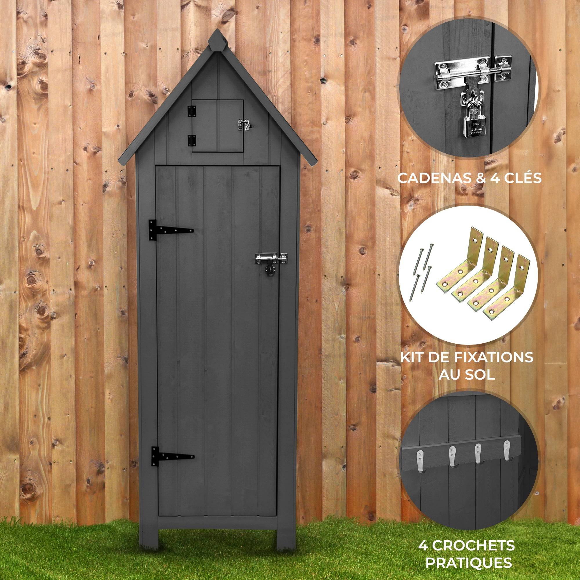 Monstershop - Abri de Jardin en Bois - Gris - Image 2