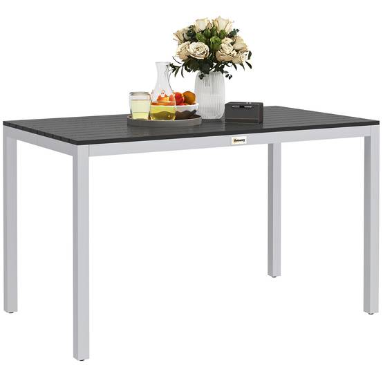 Table de jardin aluminium noir 120 x 70 x 72 cm - PANGIVO - Image 1