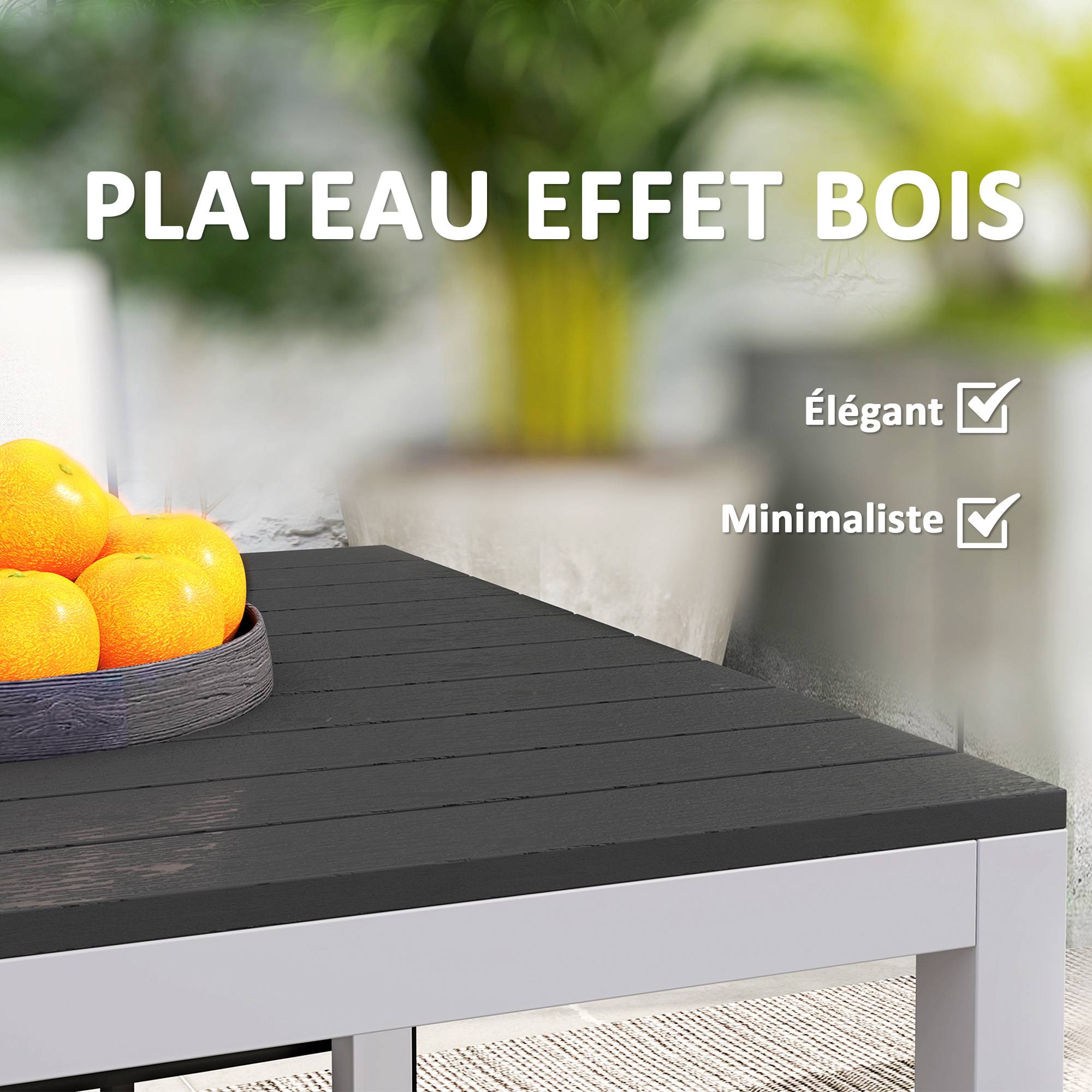 Table de jardin aluminium noir 120 x 70 x 72 cm - PANGIVO - Image 6