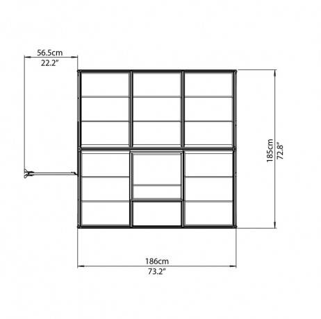 Canopia - Serre de jardin en polycarbonate Hybrid 3,44 m², Couleur Argent, Ancrage au sol Non - Imagen 8