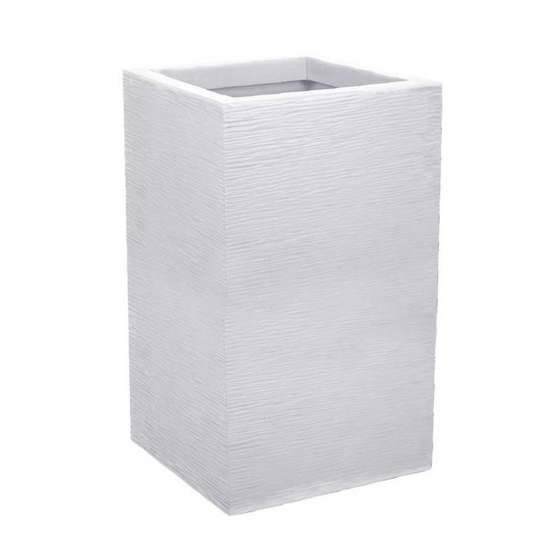 EDA Plastiques - Eda Bac A Fleurs Carré Haut Graphit Up - 36 L - 29,5 X 29,5 Cm X 49,5 Cm - Blanc Cérusé - Imagen 1