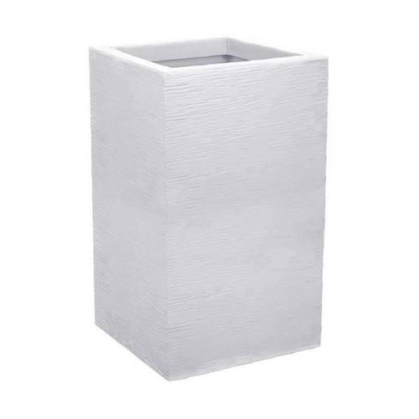 EDA Plastiques - Eda Bac A Fleurs Carré Haut Graphit Up - 36 L - 29,5 X 29,5 Cm X 49,5 Cm - Blanc Cérusé - Imagen 2