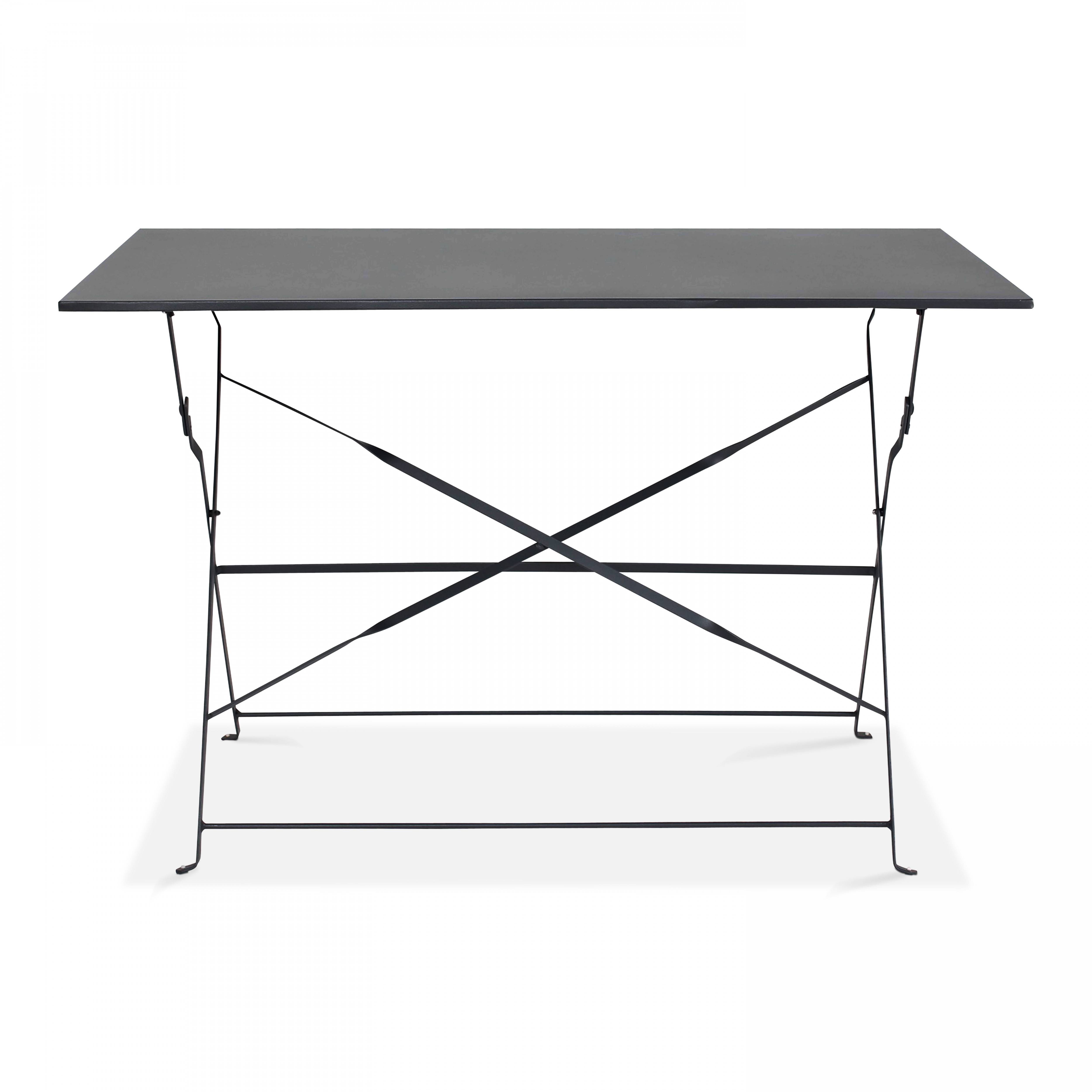 Oviala - Table de jardin pliante acier gris 4 places Rome - Oviala - Imagen 2