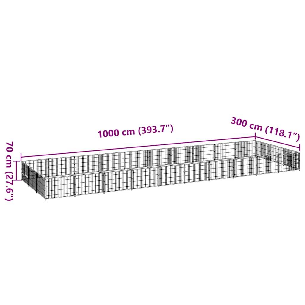 Vidaxl - Chenil Noir 30 m² Acier vidaXL 3082134 - Imagen 3