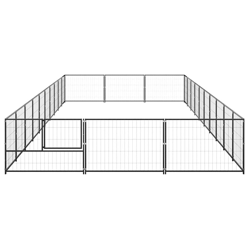 Vidaxl - Chenil Noir 30 m² Acier vidaXL 3082134 - Imagen 6