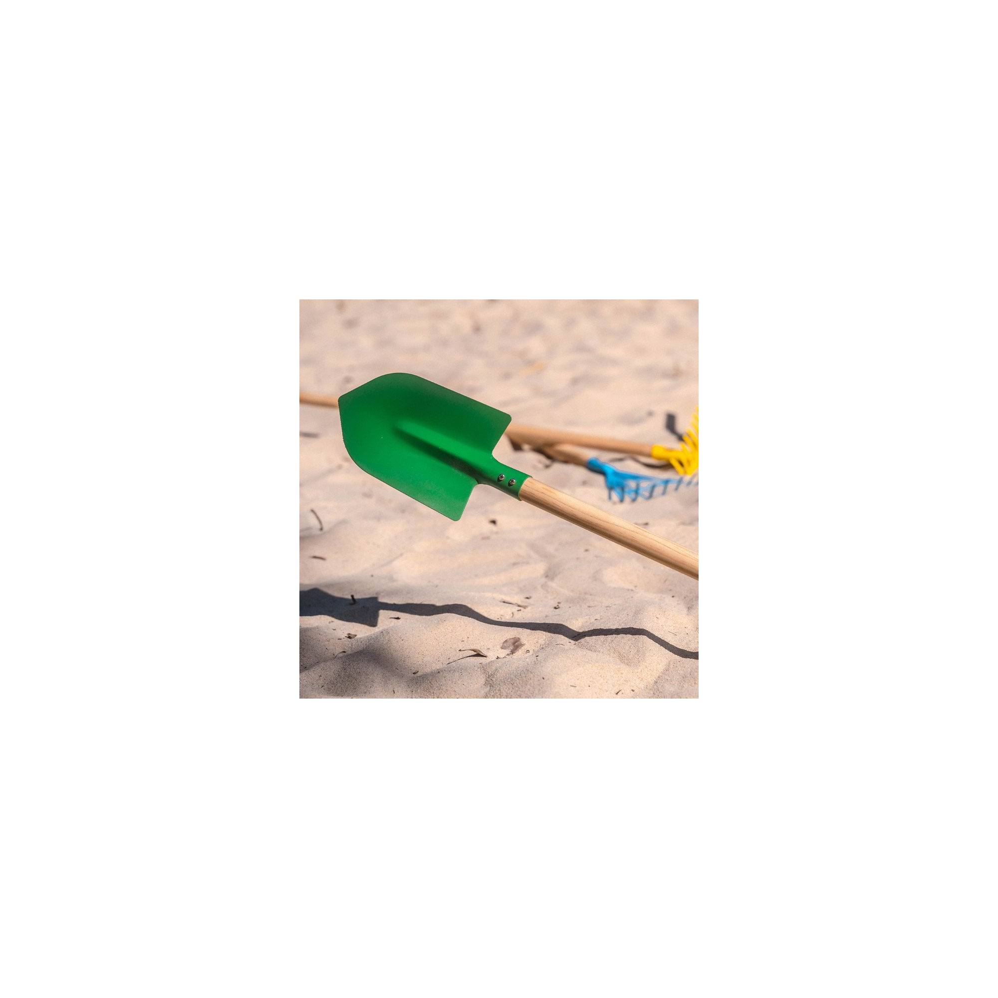 Jouet de plage - Pelle ronde pour enfant - Vert - Manche en bois - Imagen 3