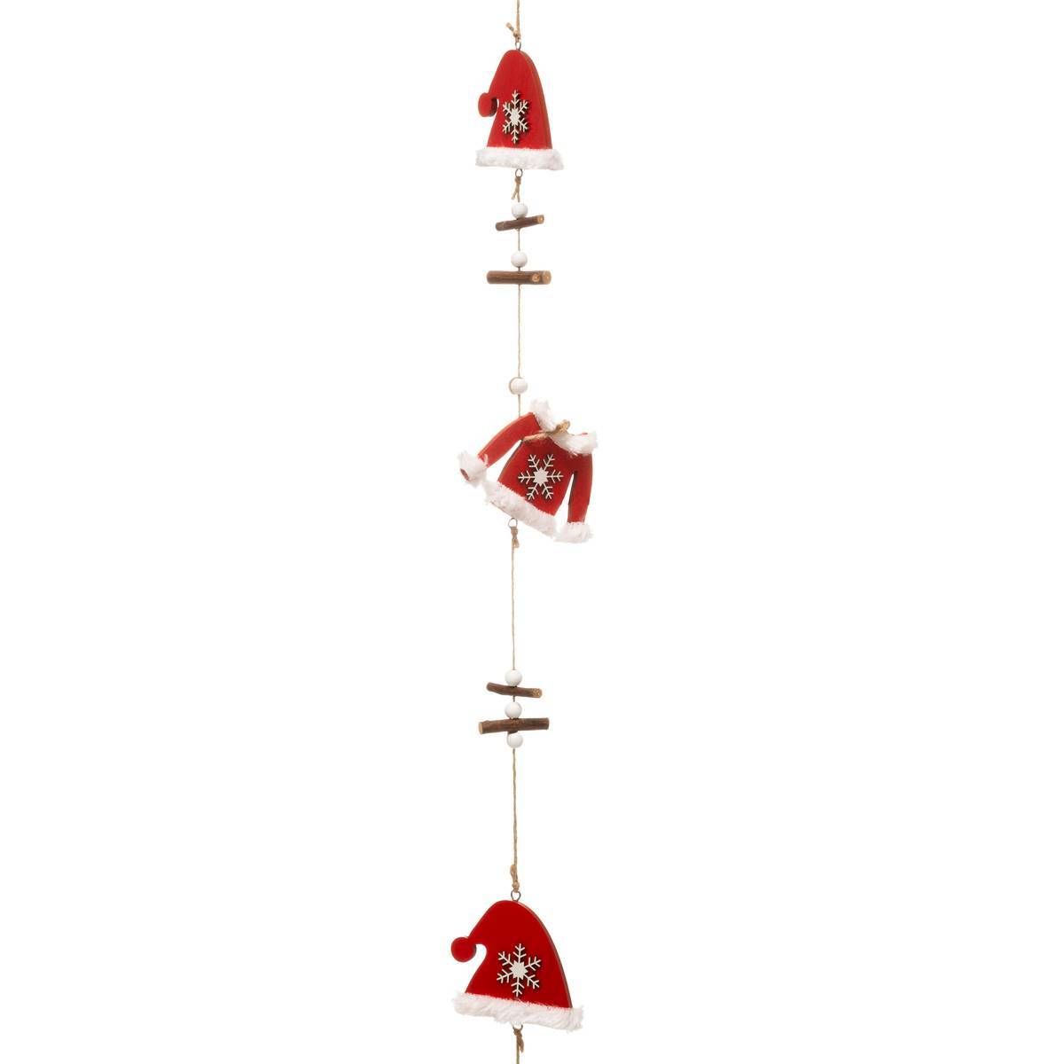 Atmosphera - Guirlande de Noël Rouge Bonnet / Manteau 150 cm - Atmosphera Créateur d'intérieur - Image 1