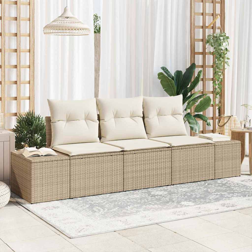 Vidaxl - Ensemble de Canapés 3 pcs-Salons de jardin Beige polyrotin 446706 - Image 1