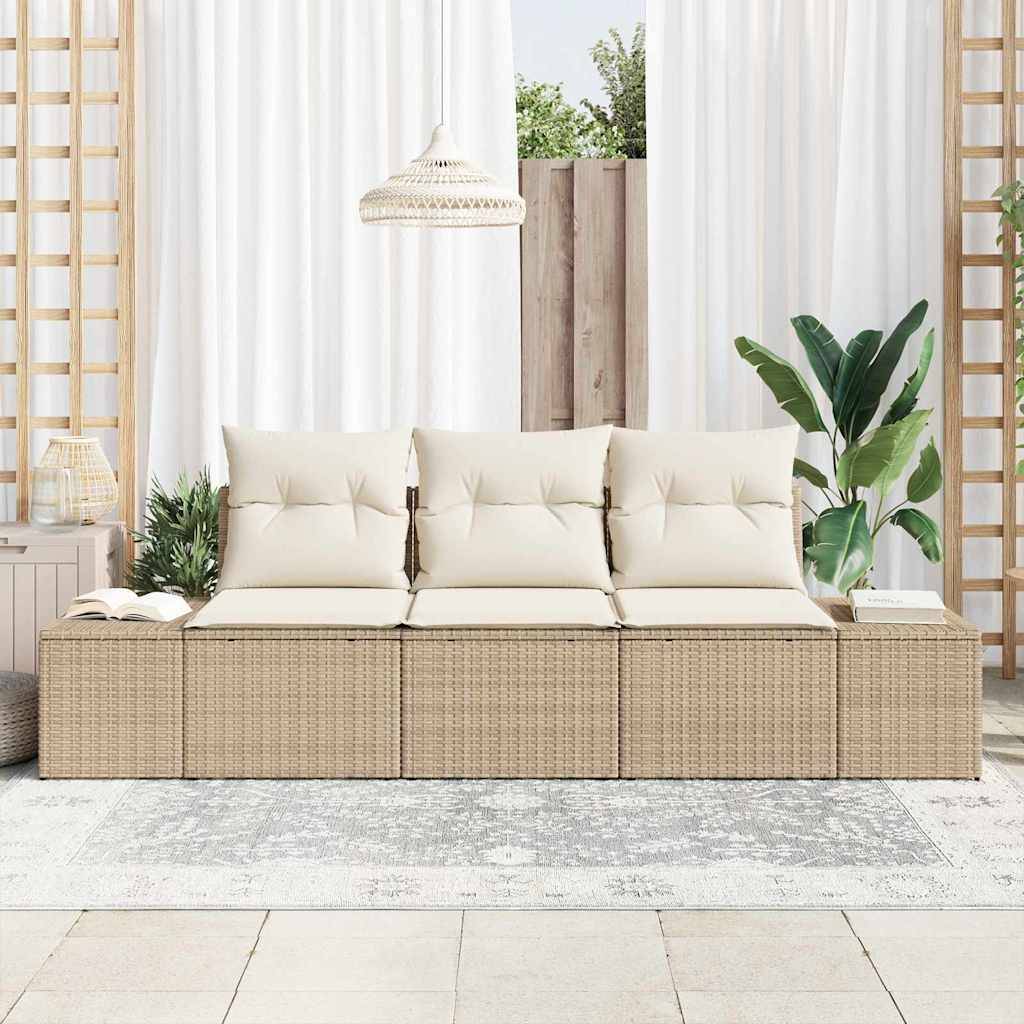 Vidaxl - Ensemble de Canapés 3 pcs-Salons de jardin Beige polyrotin 446706 - Image 3