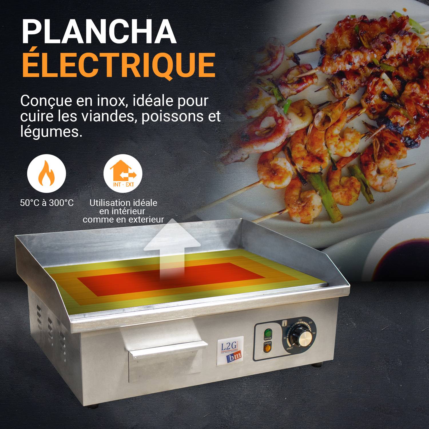 Plancha à snacker électrique Dessus Inox - L2G - Image 3