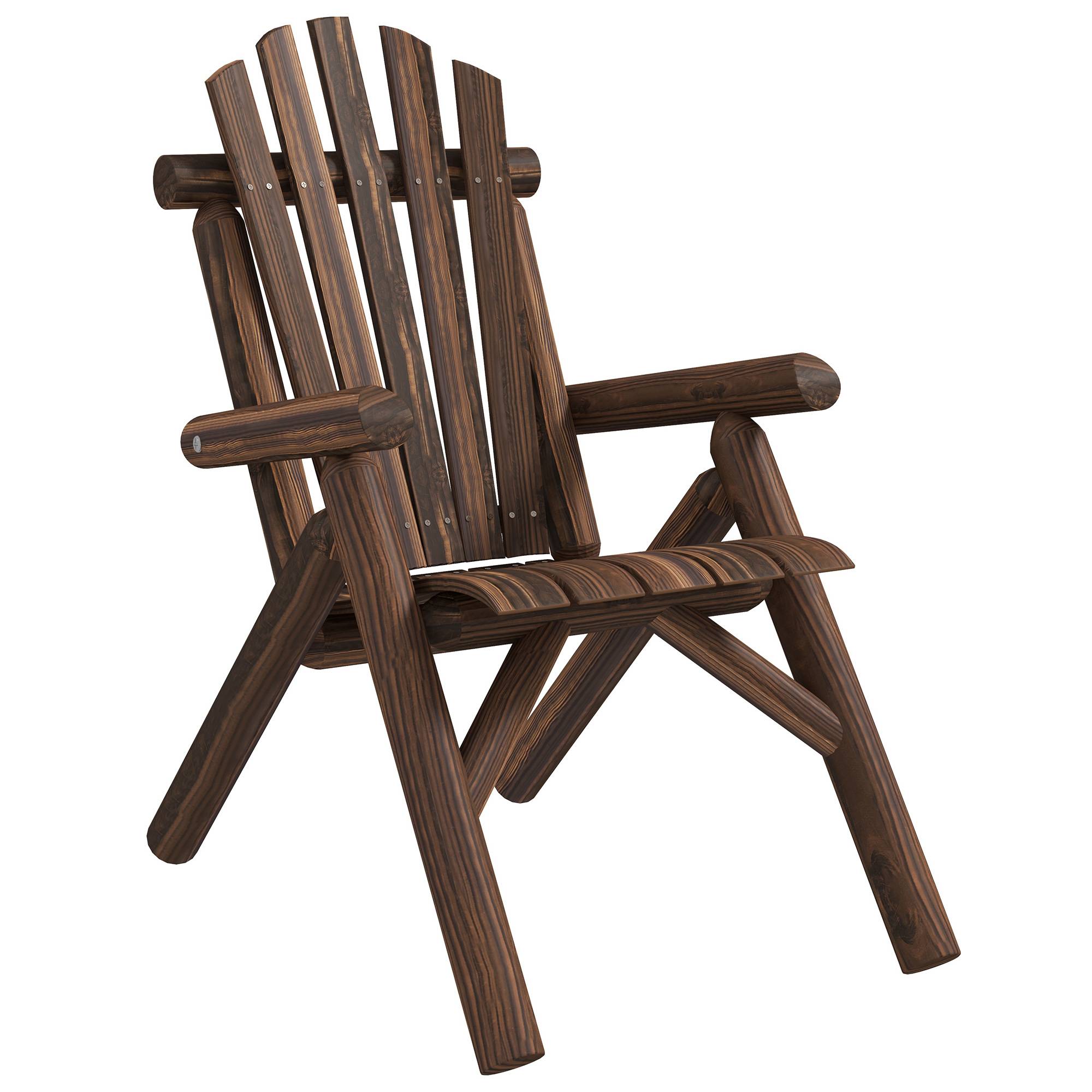 Fauteuil Adirondack bois sapin jardin terrasse dossier ergonomique brun foncé 83x68cm - ComfortXL Outdoor Living - Image 2