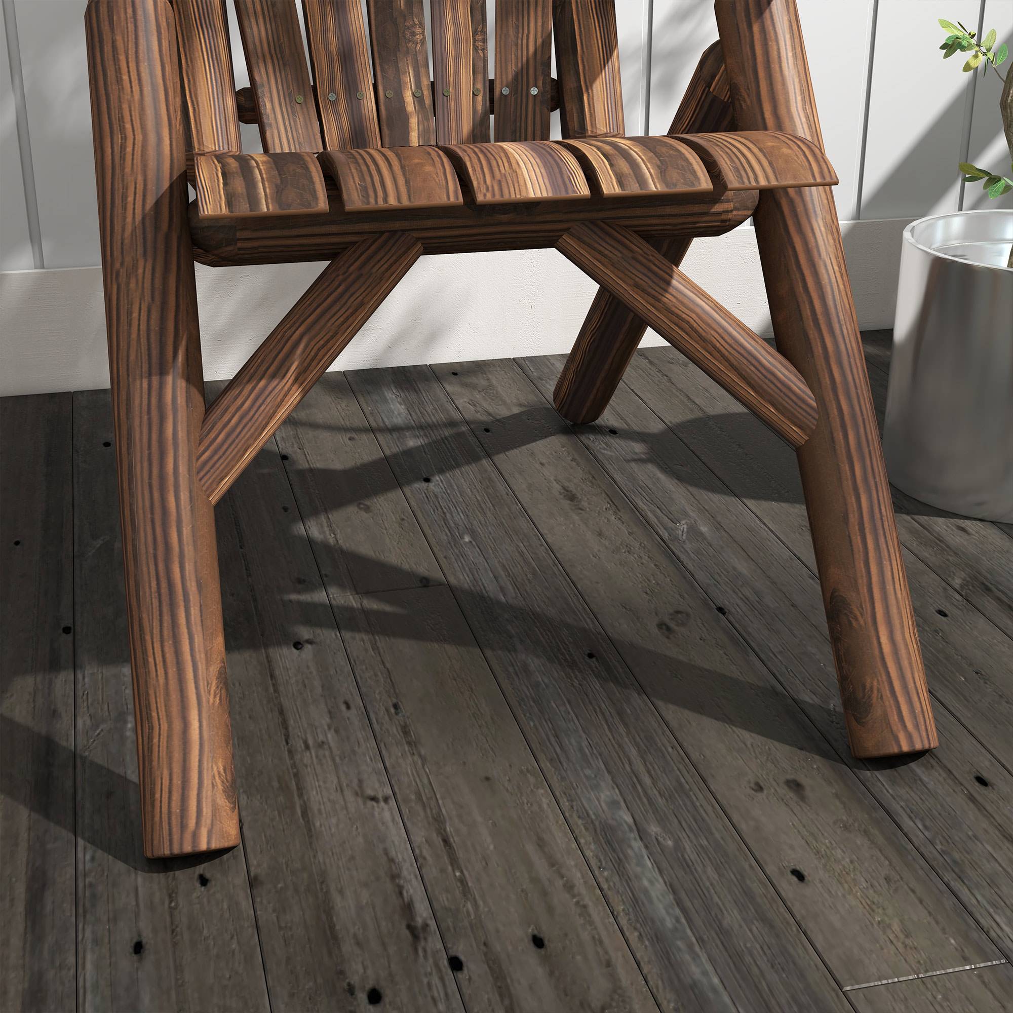 Fauteuil Adirondack bois sapin jardin terrasse dossier ergonomique brun foncé 83x68cm - ComfortXL Outdoor Living - Image 8